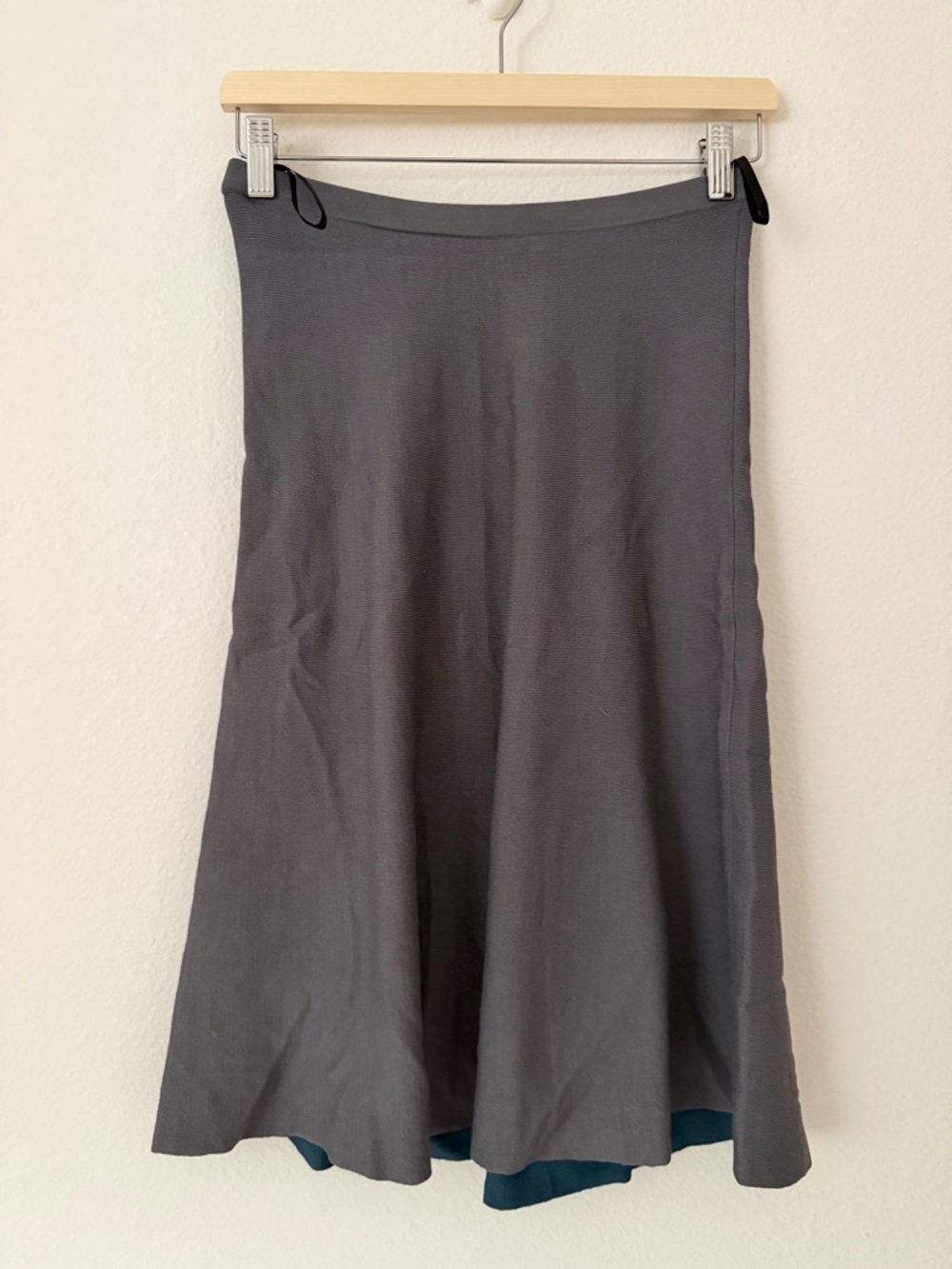 Anteprima Stretch Knit Fit and Flare Midi Skirt Size EU 40 M Medium Gray Office
